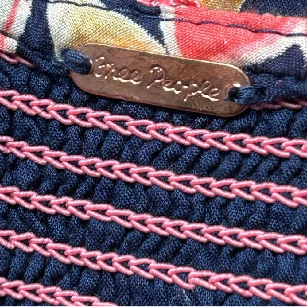 Free People Navy and Pink Floral Long Sleeve Dress - Picture 8 of 11